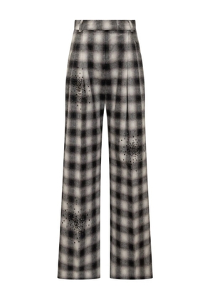 DES PHEMMES plaid embellished trousers - Black