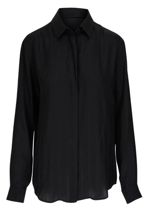 Saint Laurent striped button-up silk shirt - Black
