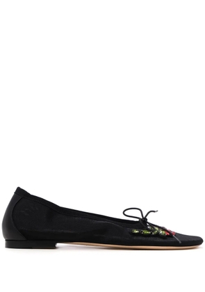 Simone Rocha crystal-embellished ballet flats - Black
