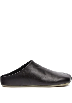 MM6 Maison Margiela stitched leather flat mules - Black