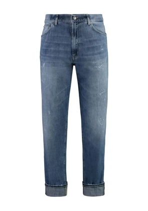 DONDUP distressed cuffed regular jeans - Blue