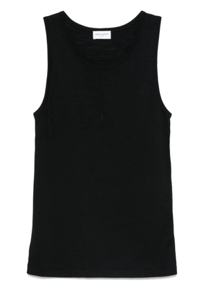 Saint Laurent logo-embroidered tank top - Black