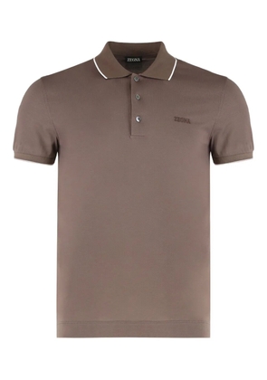 Zegna stretch-cotton polo shirt - Brown