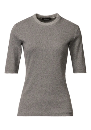 Fabiana Filippi embellished-neckline short-sleeve top - Grey