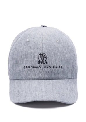 Brunello Cucinelli logo-embroidered cap - Grey
