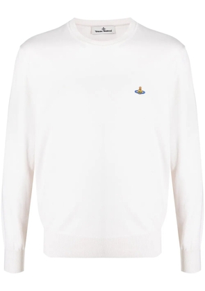 Vivienne Westwood Orb-embroidery crew-neck jumper - Neutrals