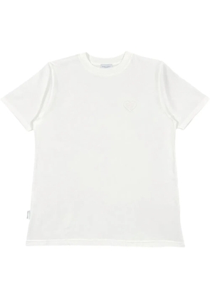 Family First slogan-embroidered T-shirt - White