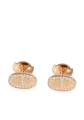 Hermès Pre-Owned 18kt rose gold Chaine D'Ancre diamond earrings - Pink