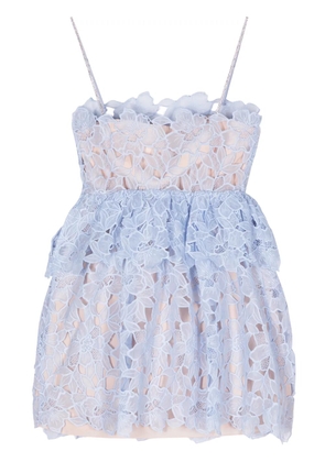 Self-Portrait corded-lace sheer minidress - Blue