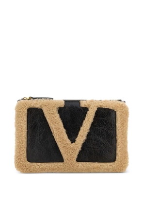 Valentino Garavani Viva Superstar sheepskin clutch bag - Brown