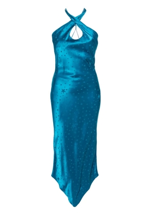 Amen patterned-jacquard maxi dress - Blue