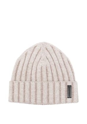 Emporio Armani ribbed cashmere-wool beanie - Neutrals