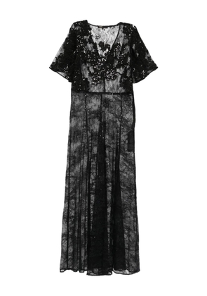 Maje sequin-embellished maxi dress - Black