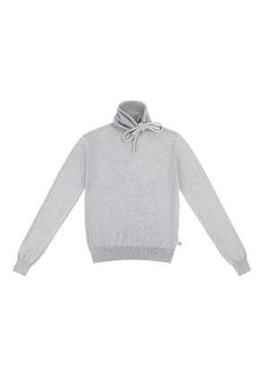 AREA crystal-knot turtleneck sweater - Grey