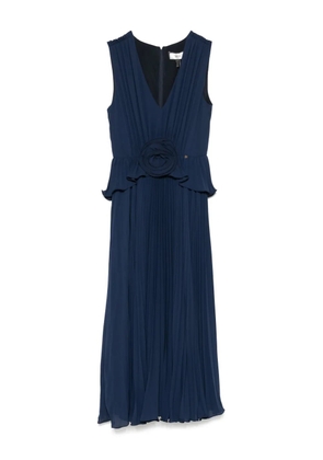 NISSA plissé midi dress - Blue
