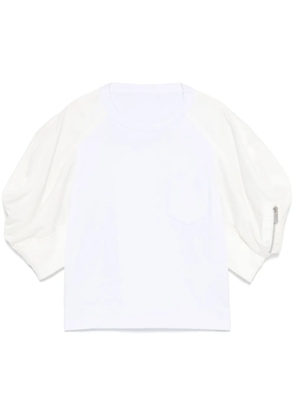 sacai short puff-sleeves T-shirt - White