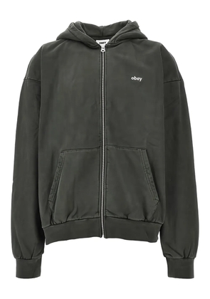 Obey zip-up cotton hoodie - Grey