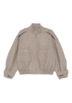 Maje button-detailed bomber jacket - Neutrals