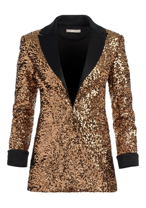 alice + olivia Justin sequin roll-cuff blazer - Gold