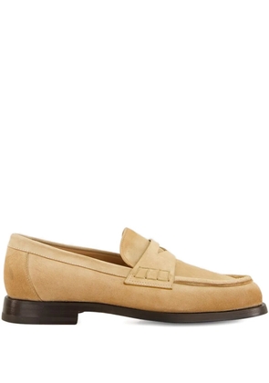 Santoni penny suede loafers - Neutrals