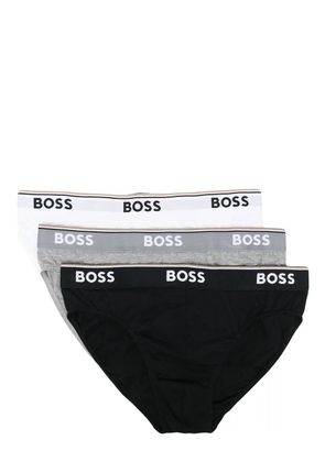 BOSS logo-waistband briefs set of 3 - Black