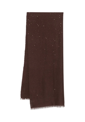 Brunello Cucinelli Diamond-yarn sequinned scarf - Brown