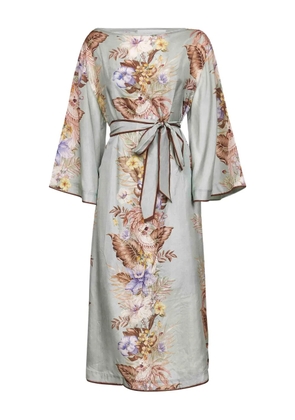ZIMMERMANN Coco floral-print midi dress - Blue