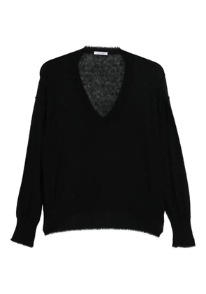 Lebor Gabala V-neck knitted top - Black