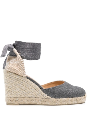 Castañer Carina 90mm glitter wedge espadrilles - Grey
