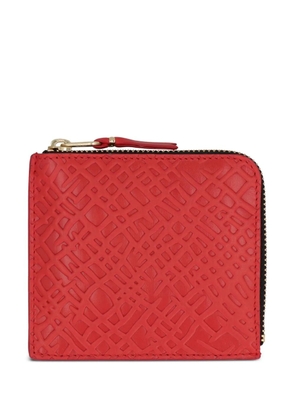 Comme Des Garçons Wallet embossed zip wallet - Red