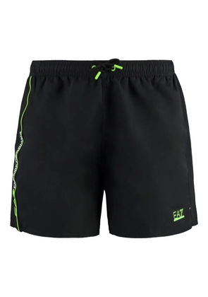 Ea7 Emporio Armani logo-print side-strip swim shorts - Black