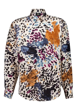 FENDI long-sleeve printed shirt - Neutrals