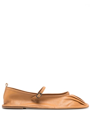 Hereu Dansa pleated slippers - Brown