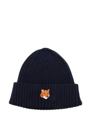 Maison Kitsuné logo-patch beanie - Blue