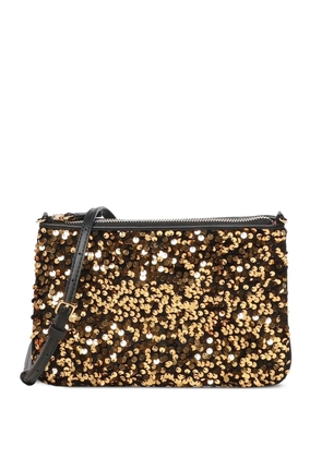 Coccinelle sequin-embellished top-zip cross body bag - Gold