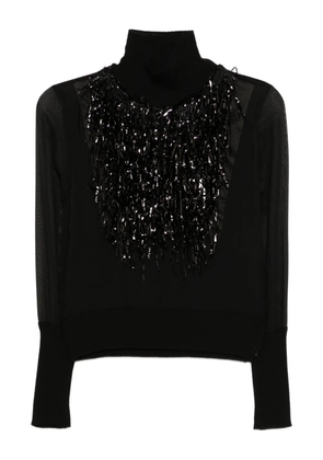 Undercover sparkle-tassel top - Black