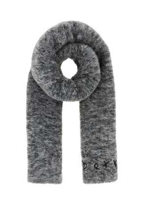 Burberry embroidered-logo scarf - Grey