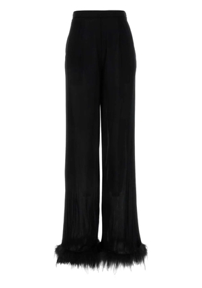 Prada satin wide-leg trousers - Black