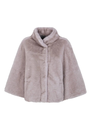 DRHOPE high-neck faux-fur jacket - Grey