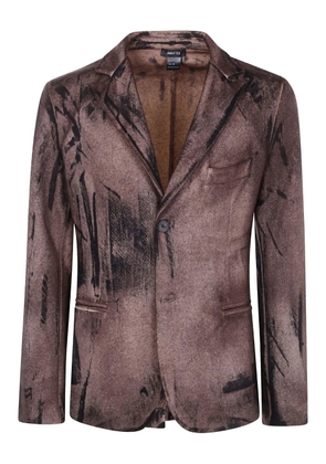 Avant Toi abstract-print wool blazer - Brown