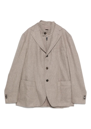 Incotex high-neck buttoned blazer - Grey