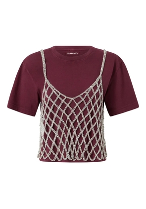 PINKO mesh-overlay T-shirt - Red