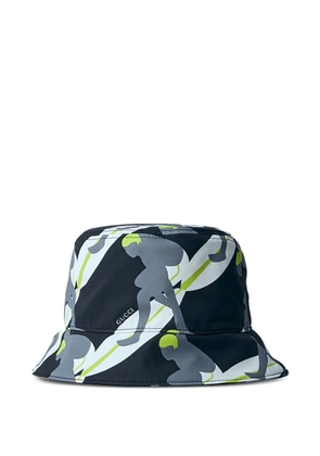 Gucci Allover Gucci surfer-print bucket hat - Black