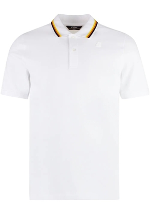 K-Way striped-collar polo shirt - White