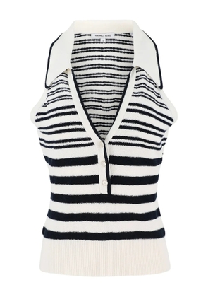 Veronica Beard striped polo-neck tank top - Neutrals