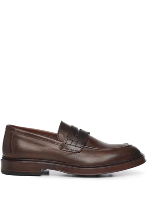 Giuliano Galiano leather round-toe loafers - Brown