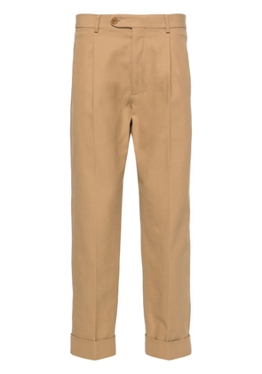 Gucci Double G embroidered tailored trousers - Neutrals