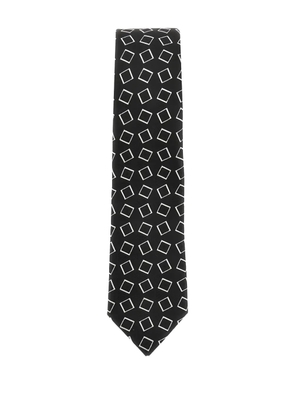 Emporio Armani square-pattern silk tie - Black