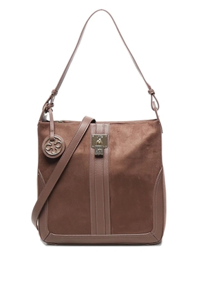 V°73 Georgia suede leather-trimmed shoulder bag - Brown