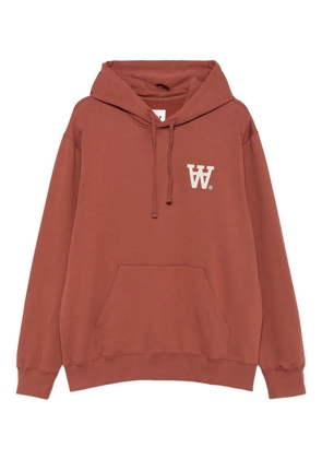 Wood Wood WWCass AA logo-print hoodie - Brown